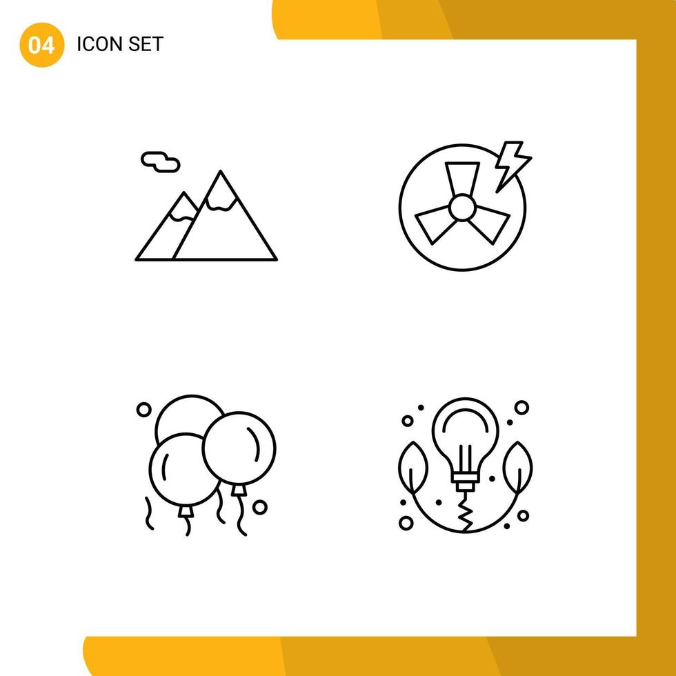 Pictogram Set of 4 Simple Filledline Flat Colors of camping father fan factory energy Editable Vector Design Elements