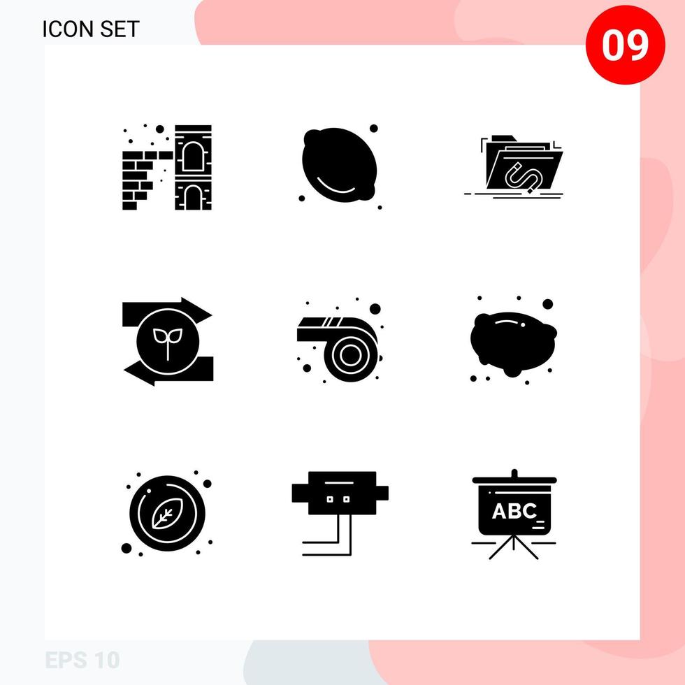 Mobile Interface Solid Glyph Set of 9 Pictograms of mardi gras right backdoor left software Editable Vector Design Elements