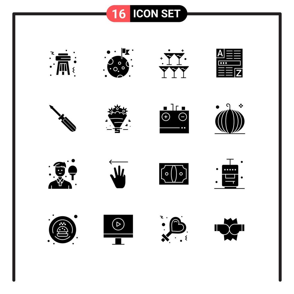 16 Creative Icons Modern Signs and Symbols of tool screw love internet web Editable Vector Design Elements