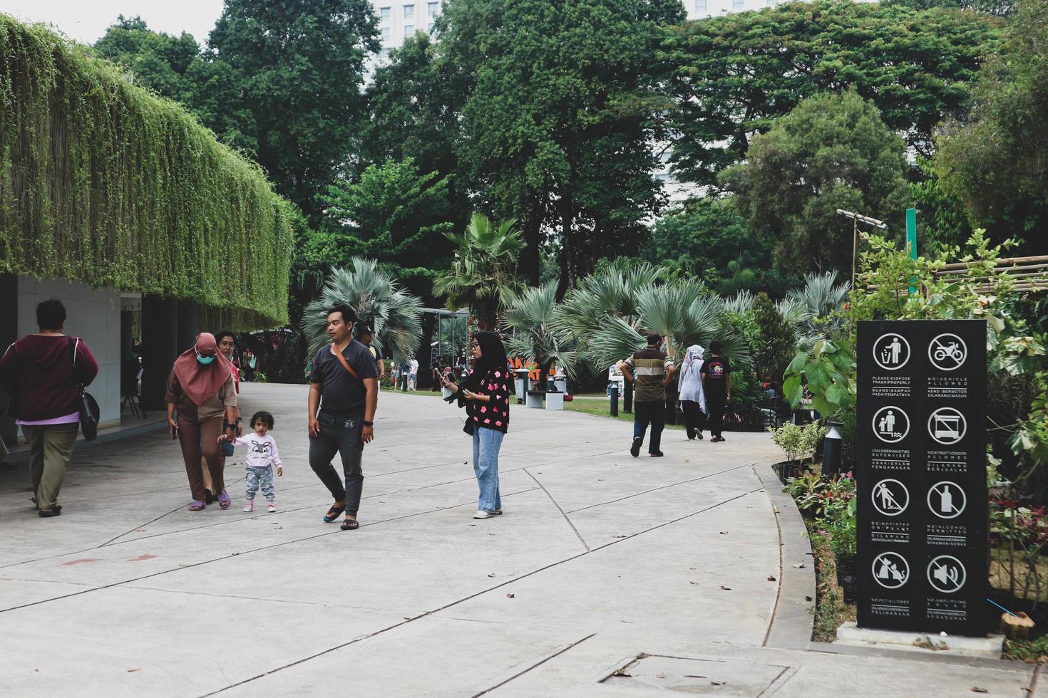 Jakarta, Indonesia in August 2022. Visitors who are lovers of flora and fauna visiting the Flona 2022 exhibition at the Banteng Field in Central Jakarta. photo