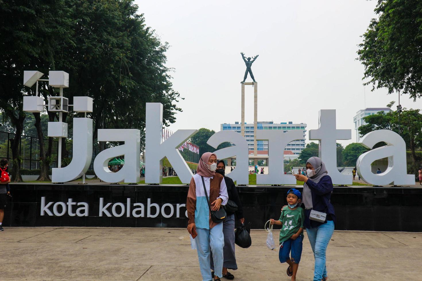 Jakarta, Indonesia in August 2022. Visitors who are lovers of flora and fauna visiting the Flona 2022 exhibition at the Banteng Field in Central Jakarta. photo