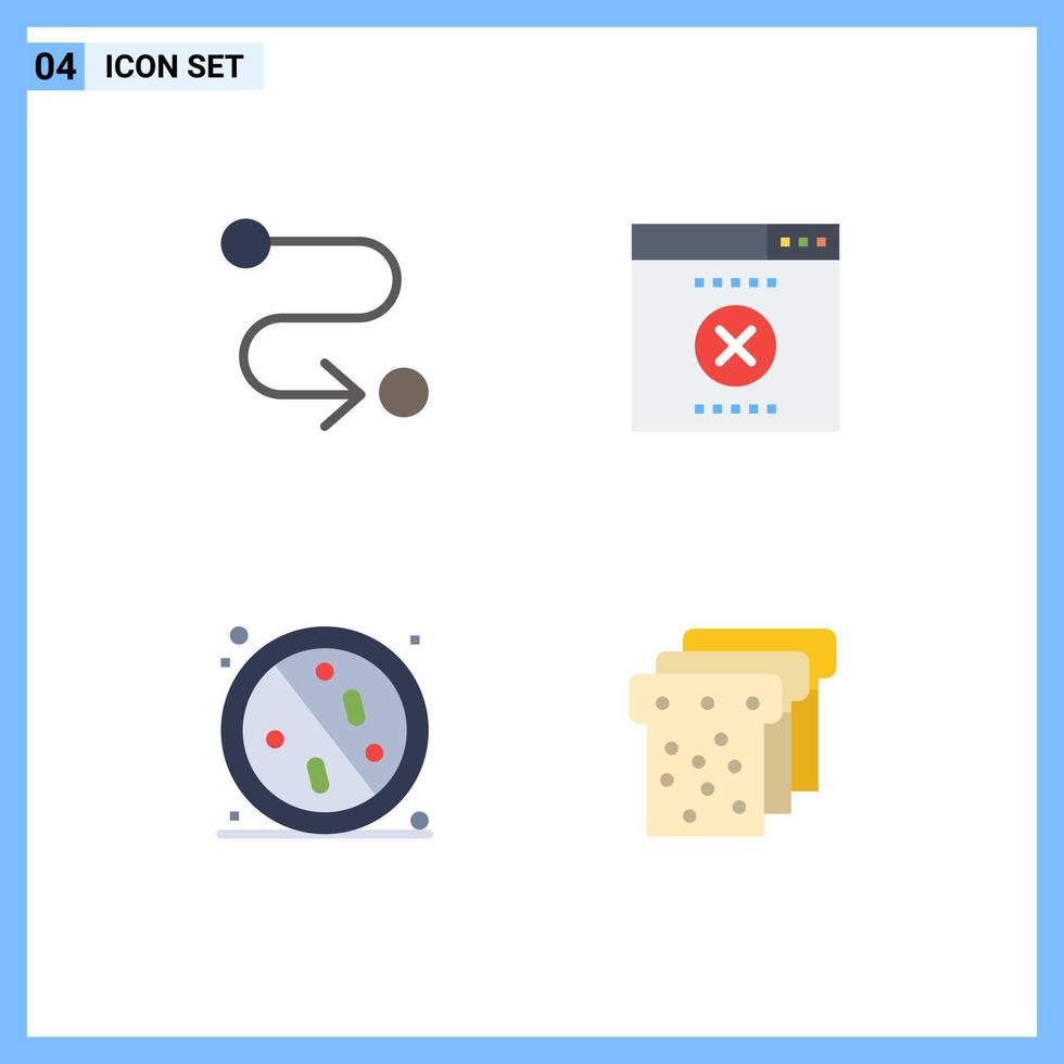 4 User Interface Flat Icon Pack of modern Signs and Symbols of destination healthcare error anti hospital Editable Vector Design Elements