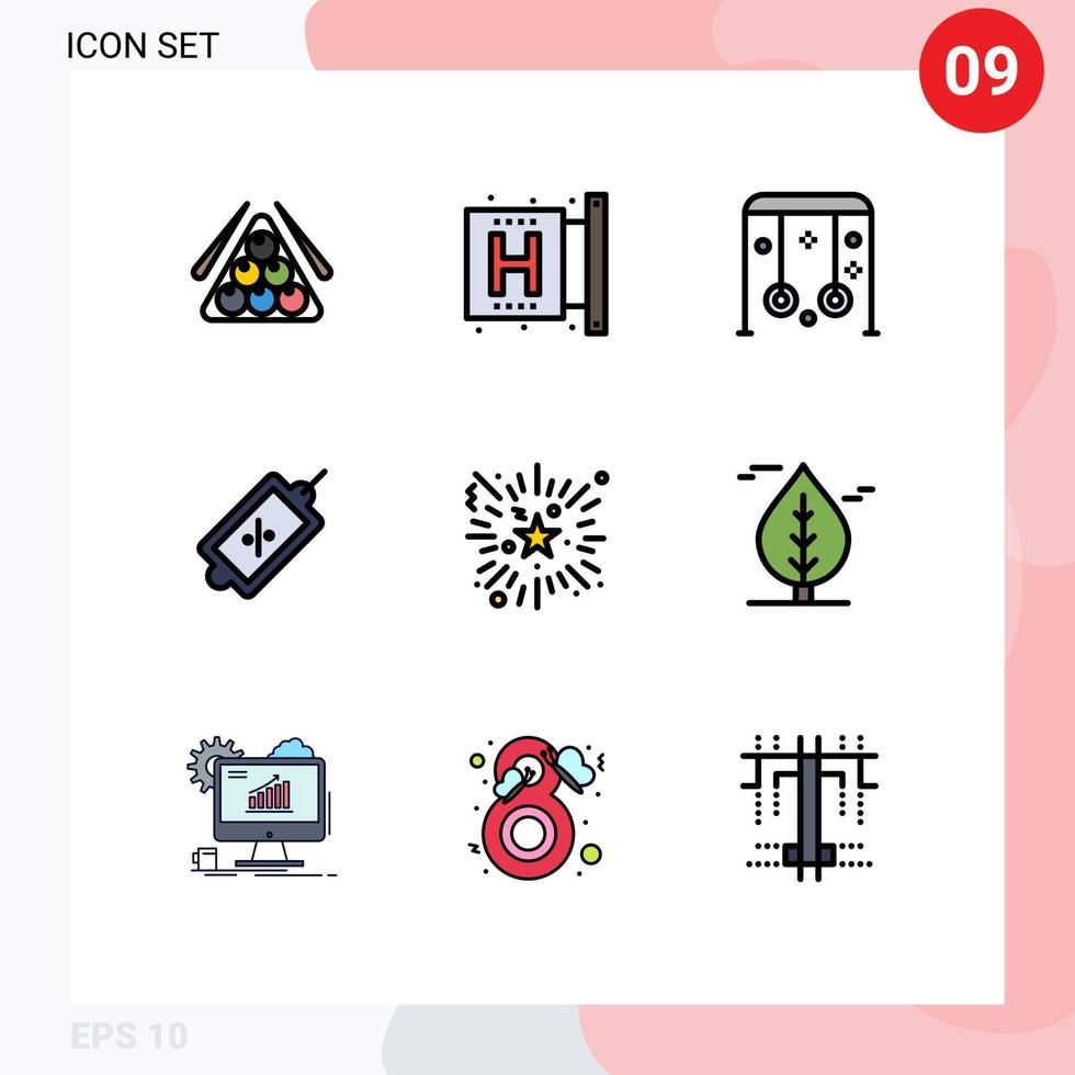 9 Creative Icons Modern Signs and Symbols of sale ecommerce form swing sport Editable Vector Design Elements