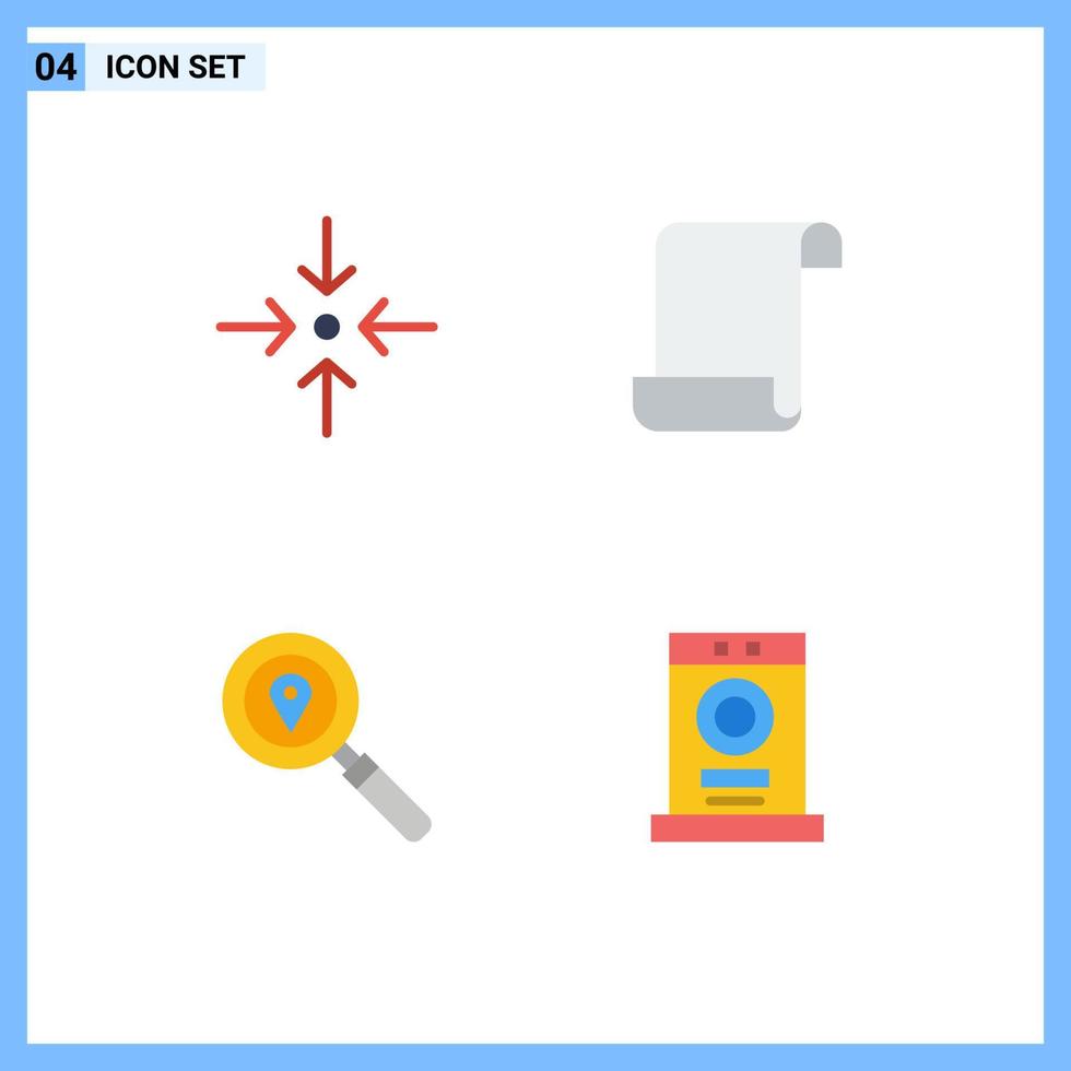 4 Universal Flat Icons Set for Web and Mobile Applications arrow navigation document map dryer Editable Vector Design Elements