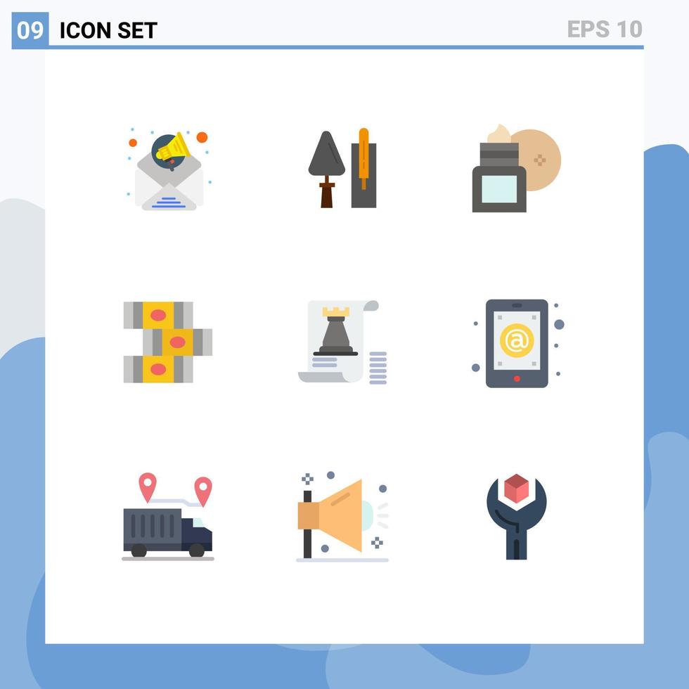 Universal Icon Symbols Group of 9 Modern Flat Colors of castle library body lotion education skin cleansing Editable Vector Design Elements