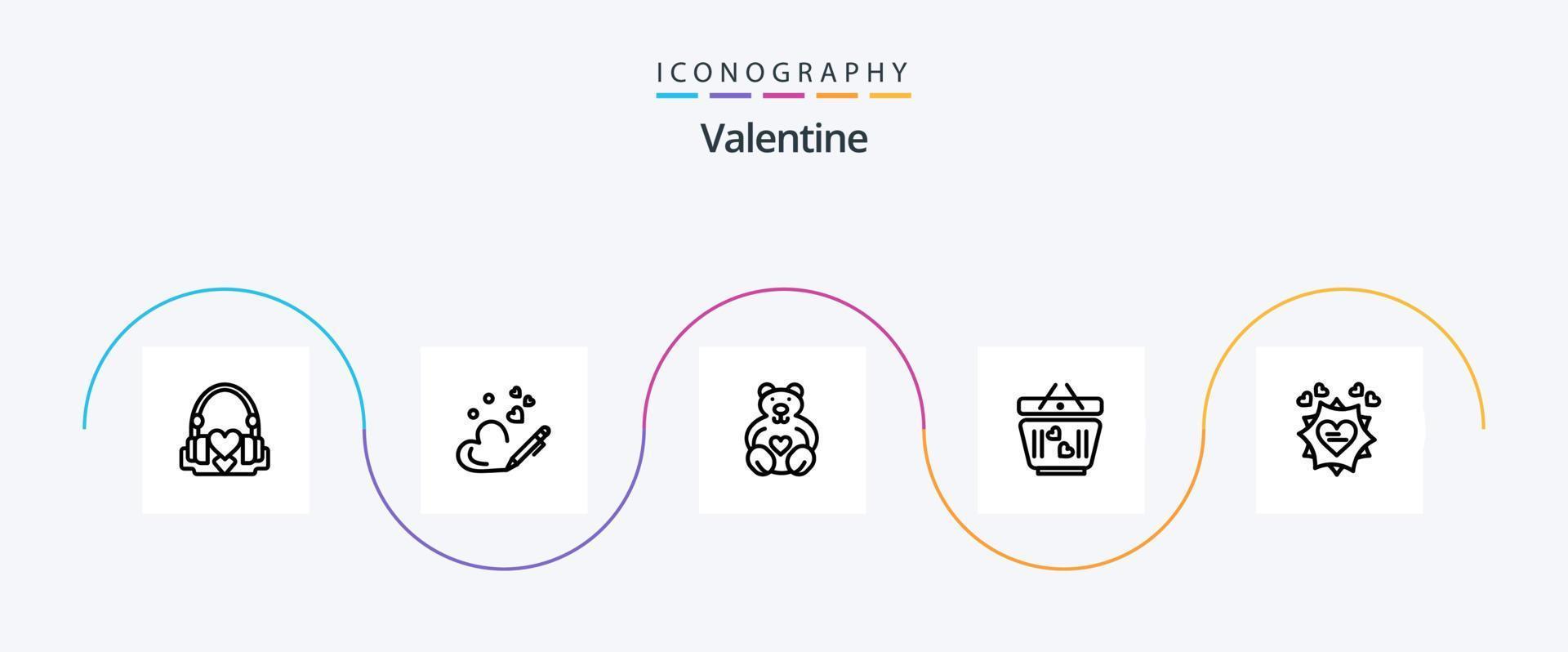 Valentine Line 5 Icon Pack Including hearts. day. love. valentines. wedding vector