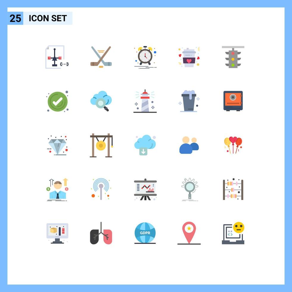 25 Universal Flat Colors Set for Web and Mobile Applications light long american drink coffee Editable Vector Design Elements