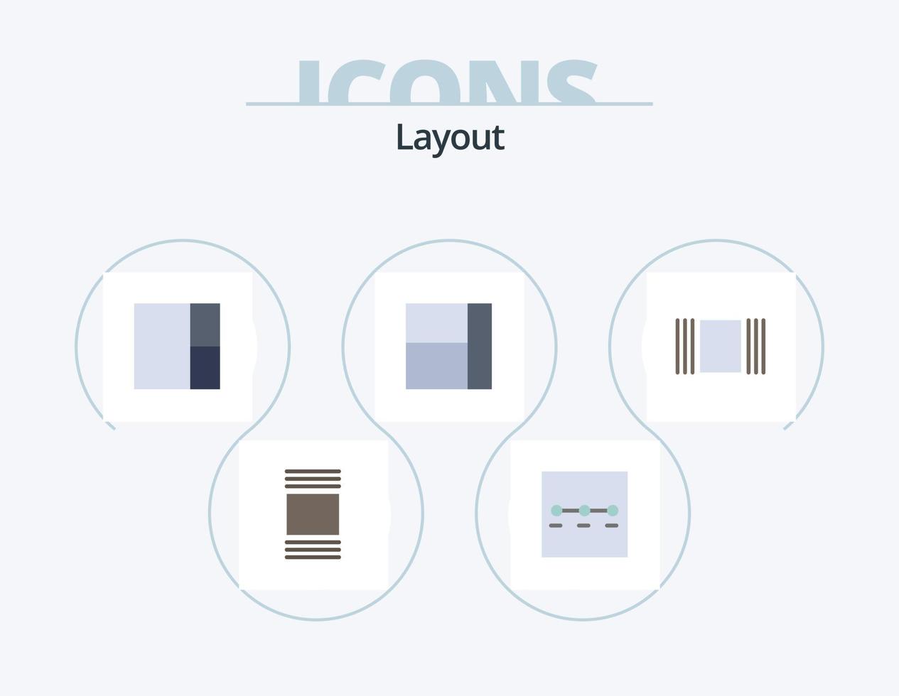 Layout Flat Icon Pack 5 Icon Design. . . vector