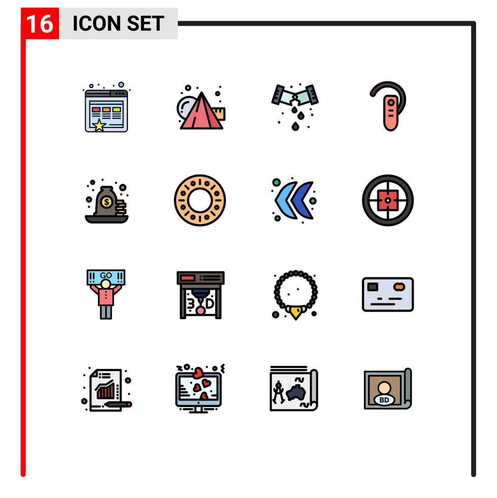 Stock Vector Icon Pack of 16 Line Signs and Symbols for mortgage headset mechanical headphone bluetooth Editable Creative Vector Design Elements