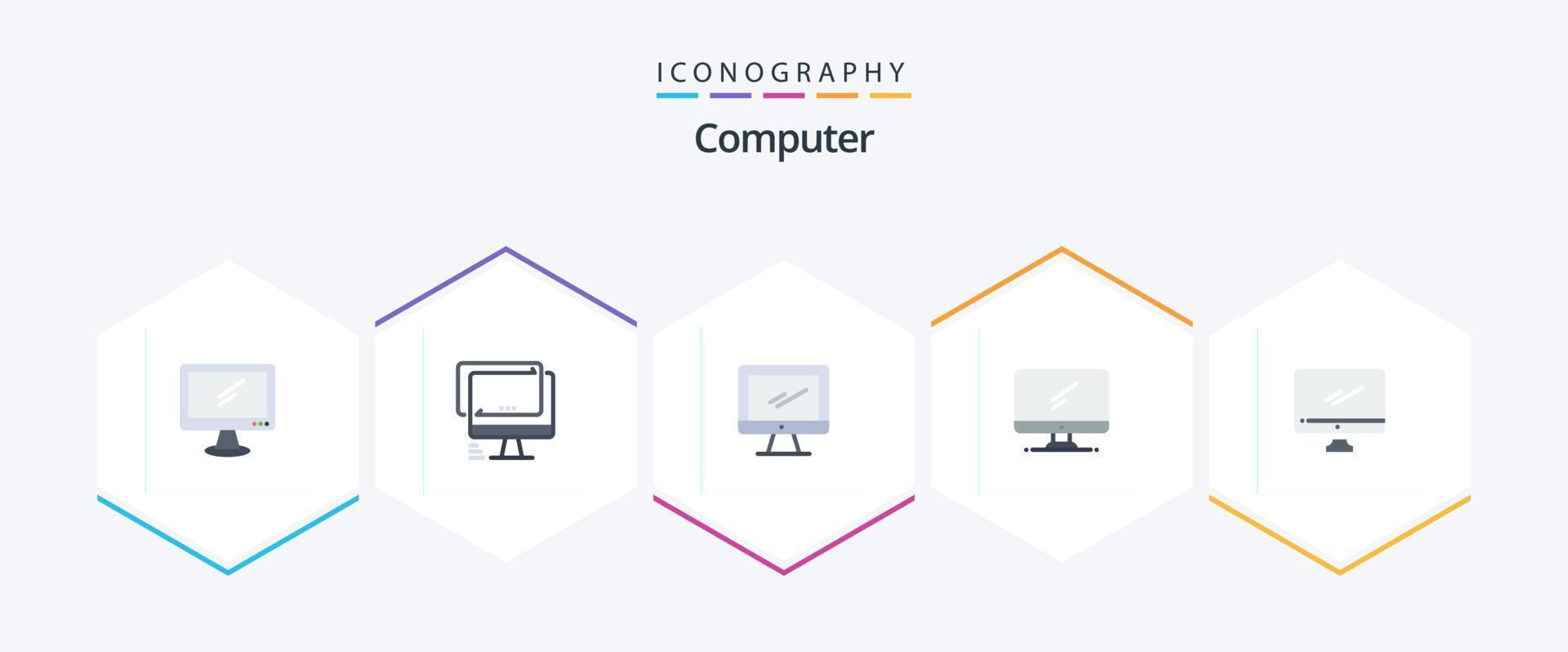 paquete de iconos planos de computadora 25 que incluye . vector