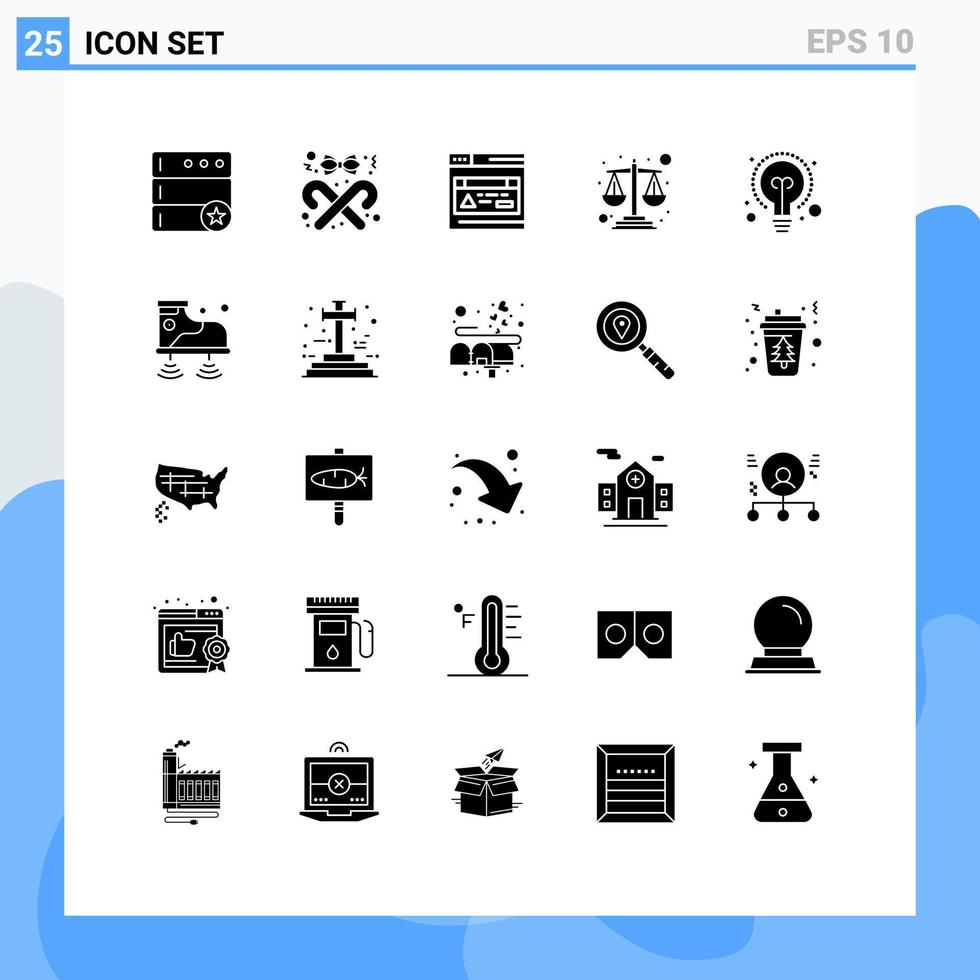 Set of 25 Modern UI Icons Symbols Signs for shoes education interface bulb debt Editable Vector Design Elements