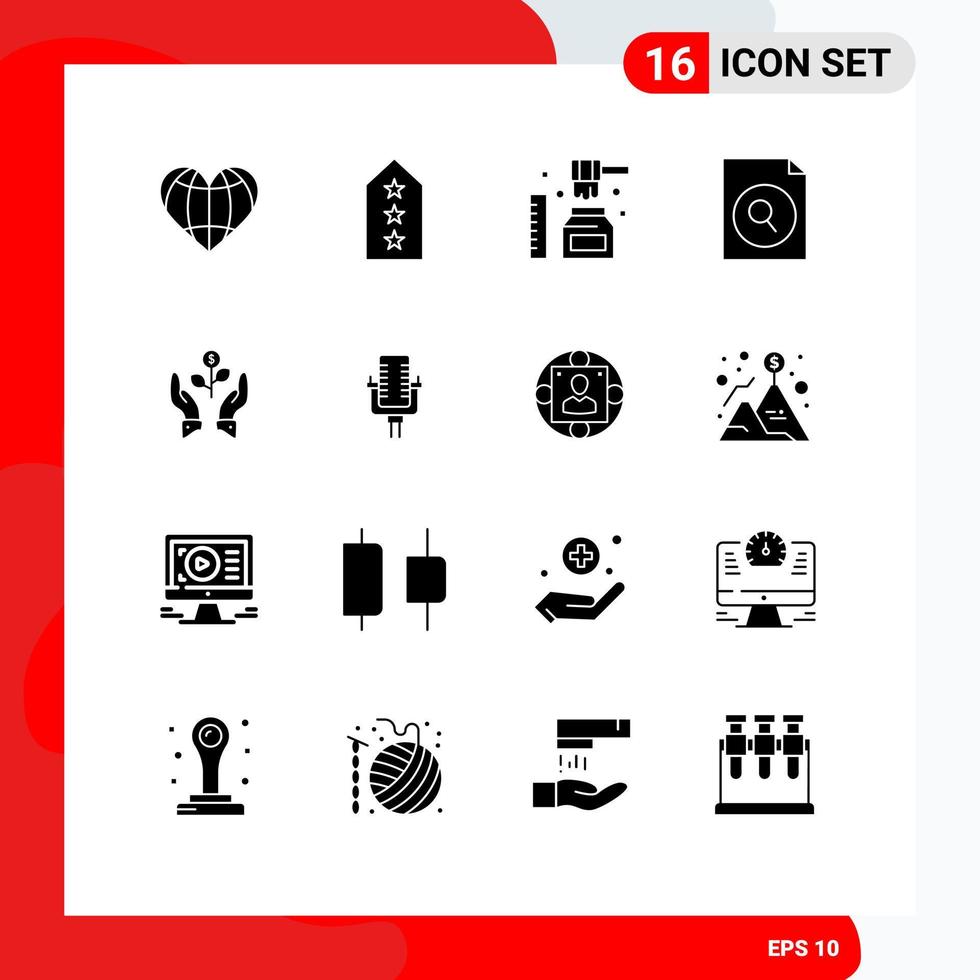 16 iconos creativos signos y símbolos modernos de documento de etiqueta de archivo de crecimiento elementos de diseño vectorial editables orgánicos vector