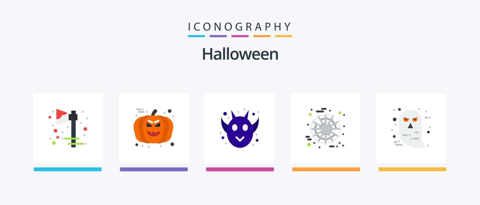 Halloween Flat 5 Icon Pack Including ghost. character. angry. web. halloween. Creative Icons Design vector