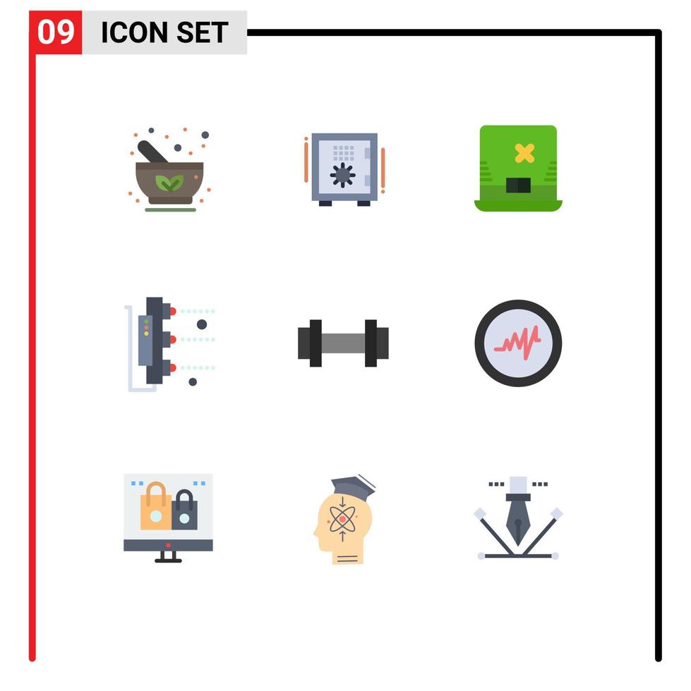 paquete de iconos de vector de stock de 9 signos y símbolos de línea para elementos de diseño de vector editables de irlanda de impresión segura de máquina de gimnasio