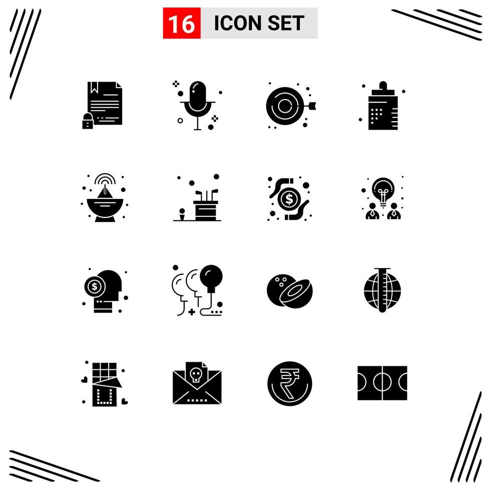 paquete de iconos de vector de stock de 16 signos y símbolos de línea para elementos de diseño de vector editable de artesanía de botella de registro de enfermedad de forma