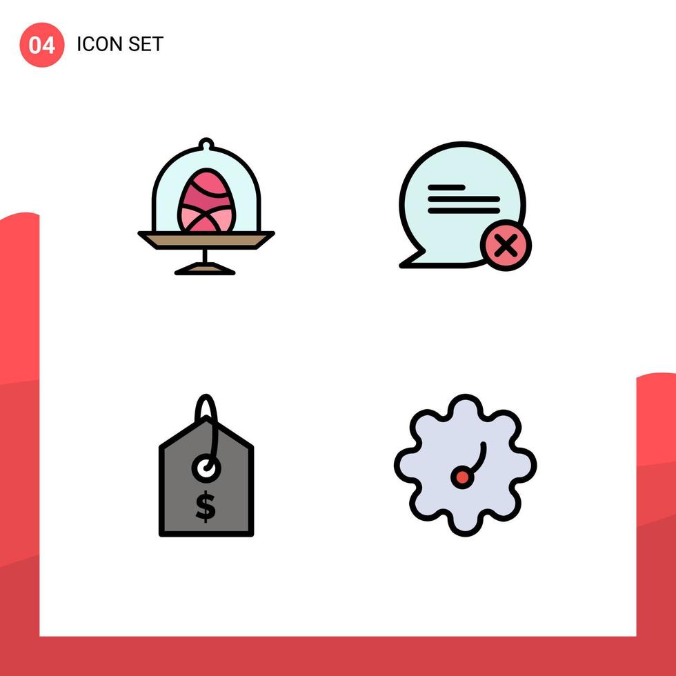 4 User Interface Filledline Flat Color Pack of modern Signs and Symbols of disk product easter cross patterson Editable Vector Design Elements