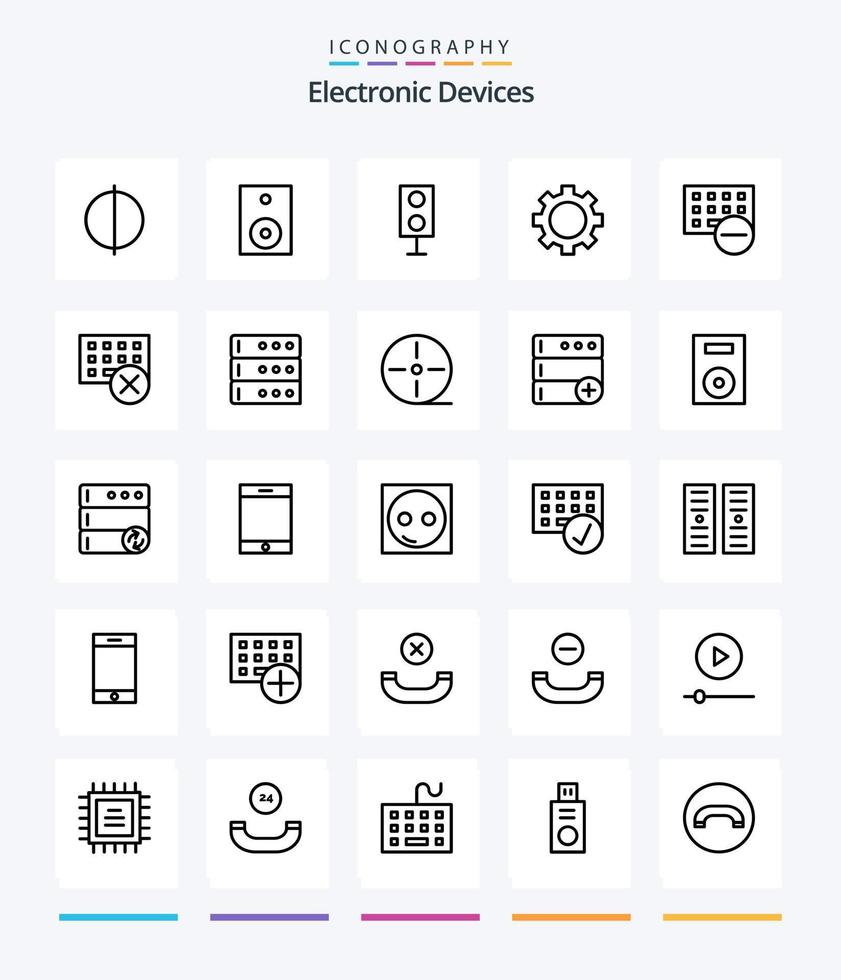 Paquete de iconos de 25 dispositivos creativos, como datos. hardware. dispositivos. artilugio. ordenadores vector