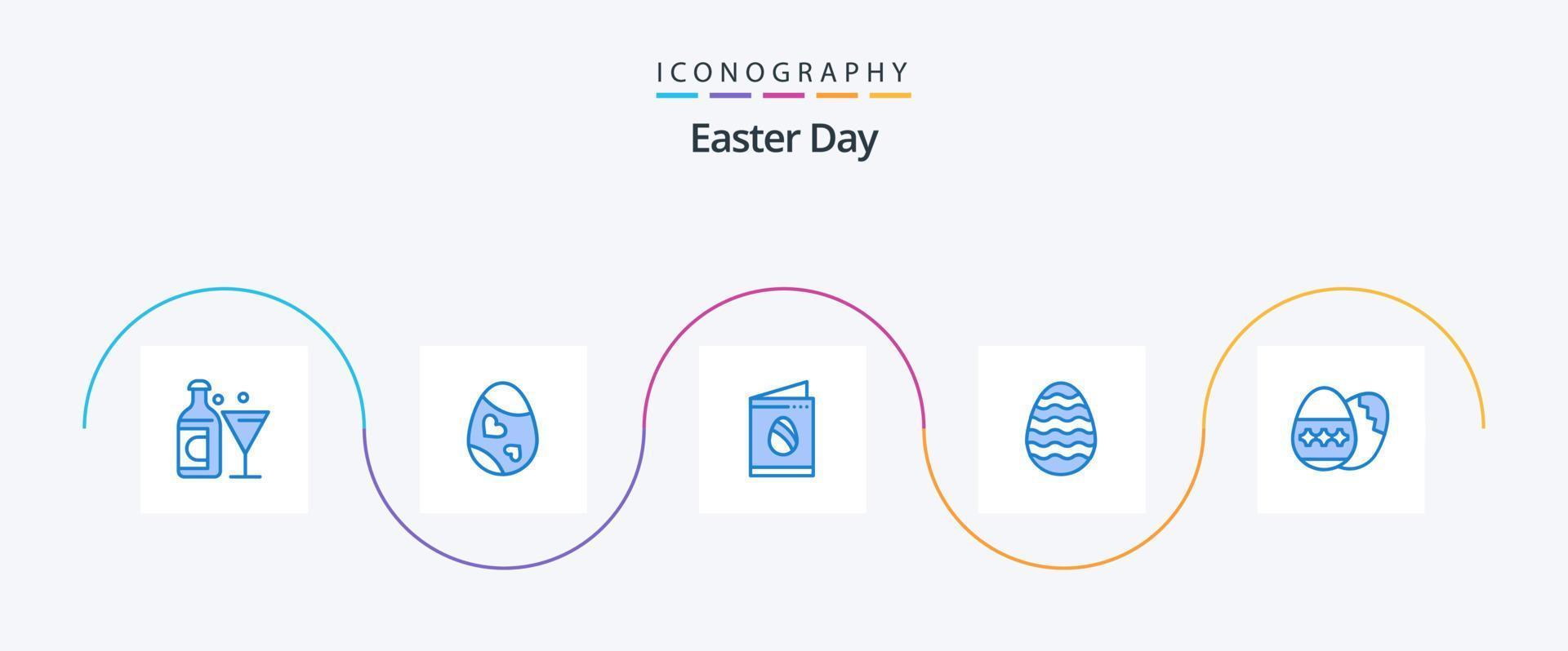 Easter Blue 5 Icon Pack Including easter egg. easter egg. heart. easter. wedding vector