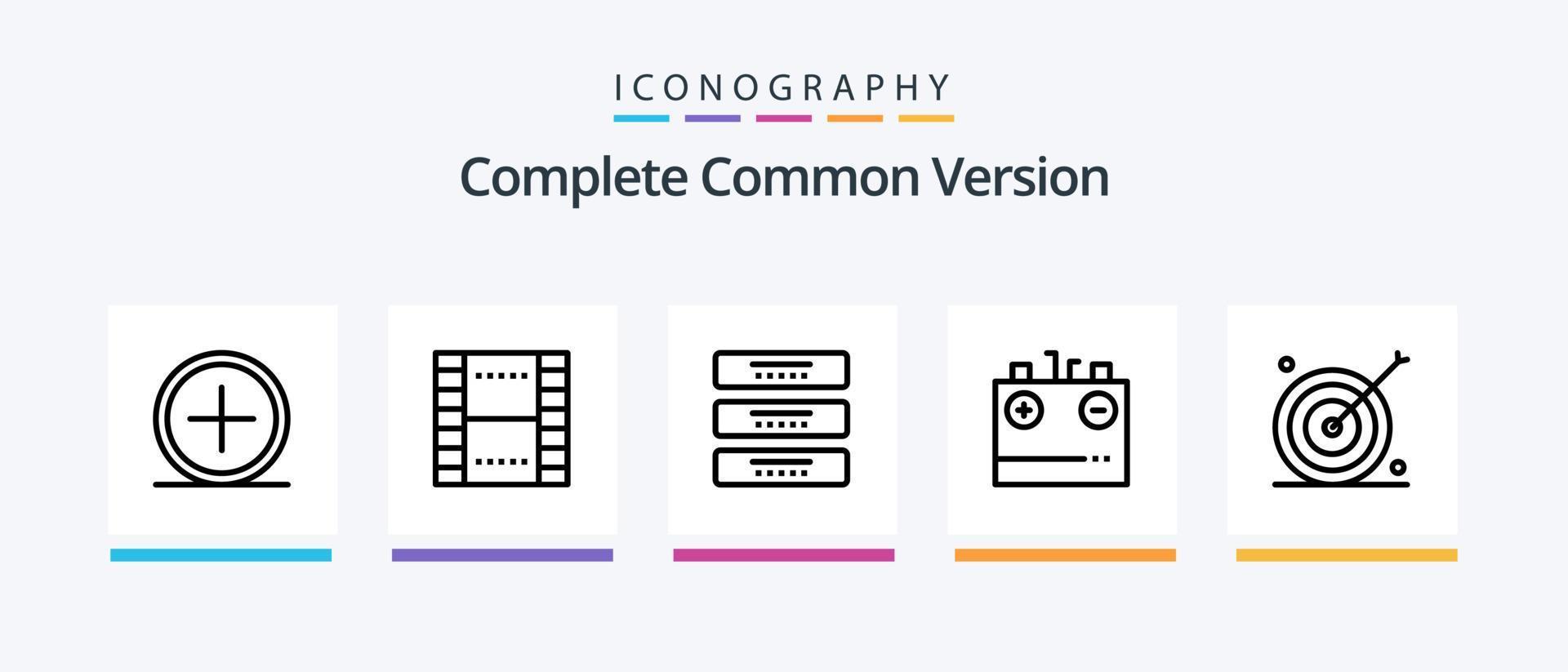 Complete Common Version Line 5 Icon Pack Including graphic. crop. direction. ux. help. Creative Icons Design vector