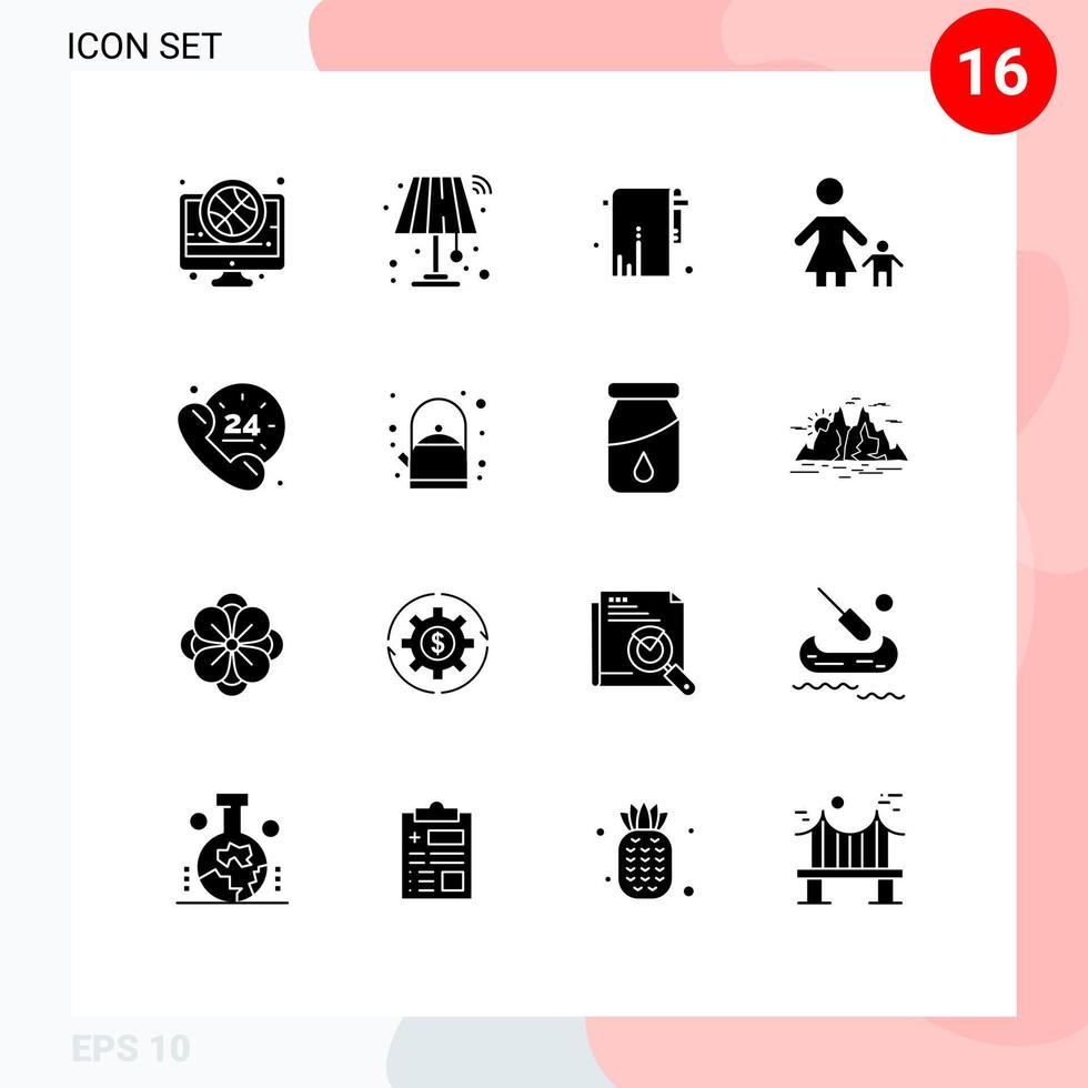 16 Creative Icons Modern Signs and Symbols of mother kid wifi family towel Editable Vector Design Elements