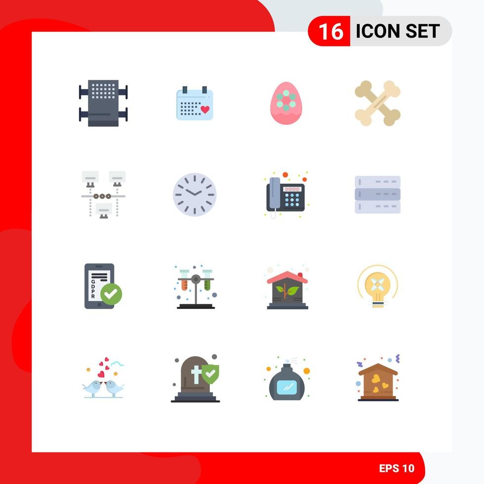 Modern Set of 16 Flat Colors and symbols such as internet science decoration lab biology Editable Pack of Creative Vector Design Elements