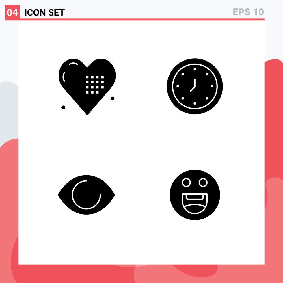 Set of Commercial Solid Glyphs pack for celebration timer holiday alert face Editable Vector Design Elements