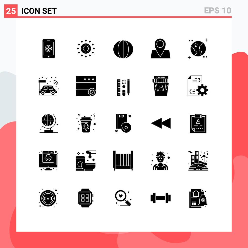conjunto de 25 iconos modernos de la interfaz de usuario signos de símbolos para la ubicación del candado elementos de diseño vectorial editables vegetales de vacaciones de pascua vector