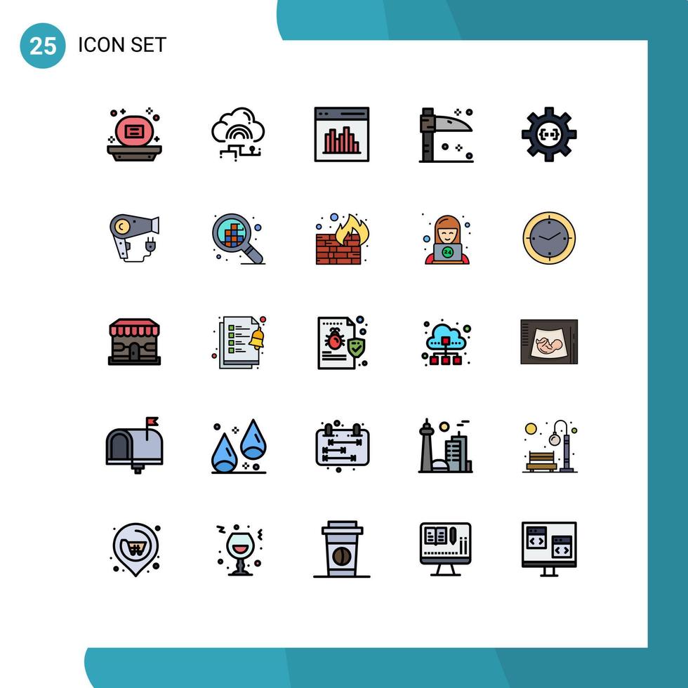 Modern Set of 25 Filled line Flat Colors and symbols such as coding holiday data halloween interface Editable Vector Design Elements