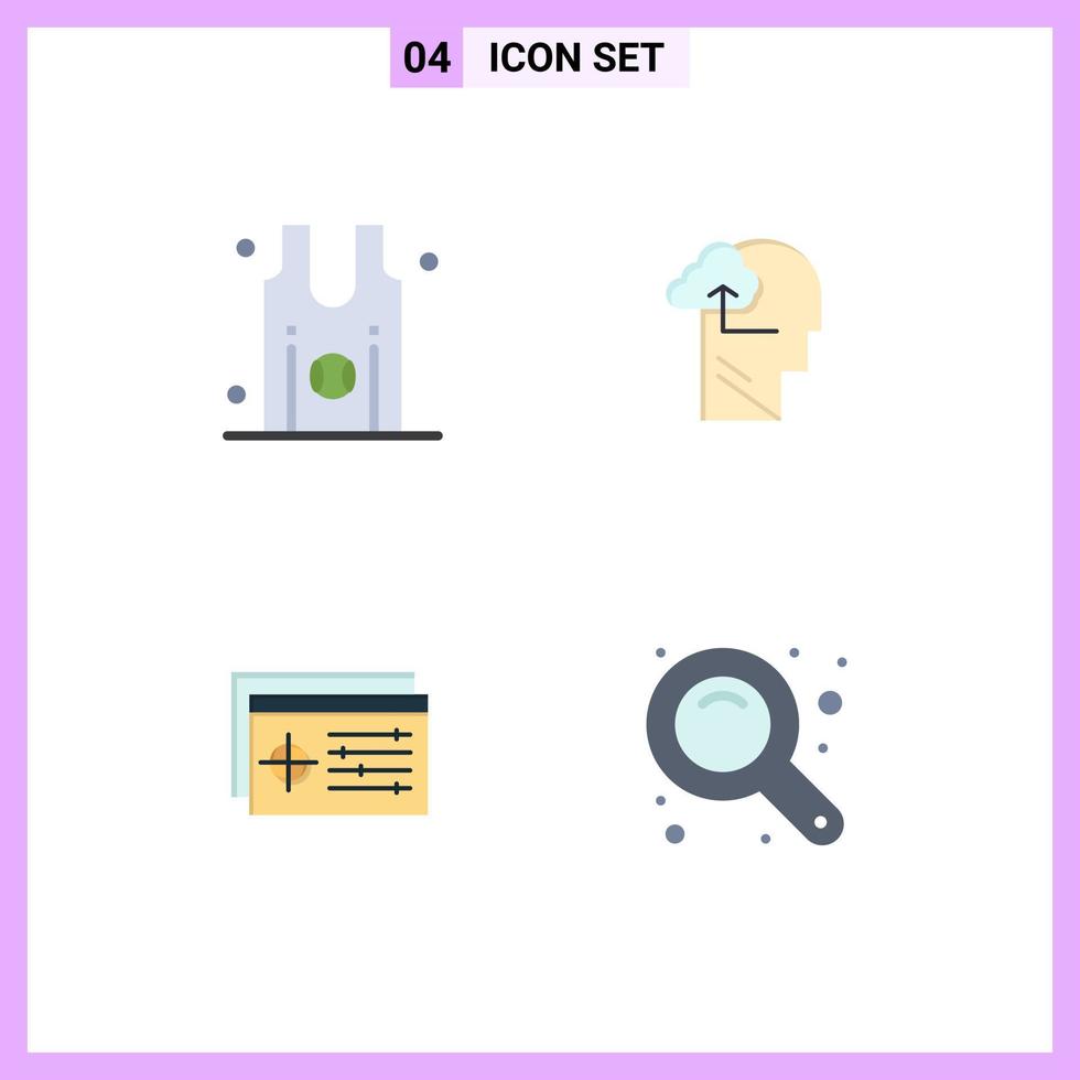 Universal Icon Symbols Group of 4 Modern Flat Icons of basketball controller team mind object Editable Vector Design Elements