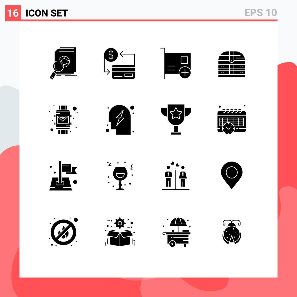 16 Creative Icons Modern Signs and Symbols of ireland box credit hardware computers Editable Vector Design Elements
