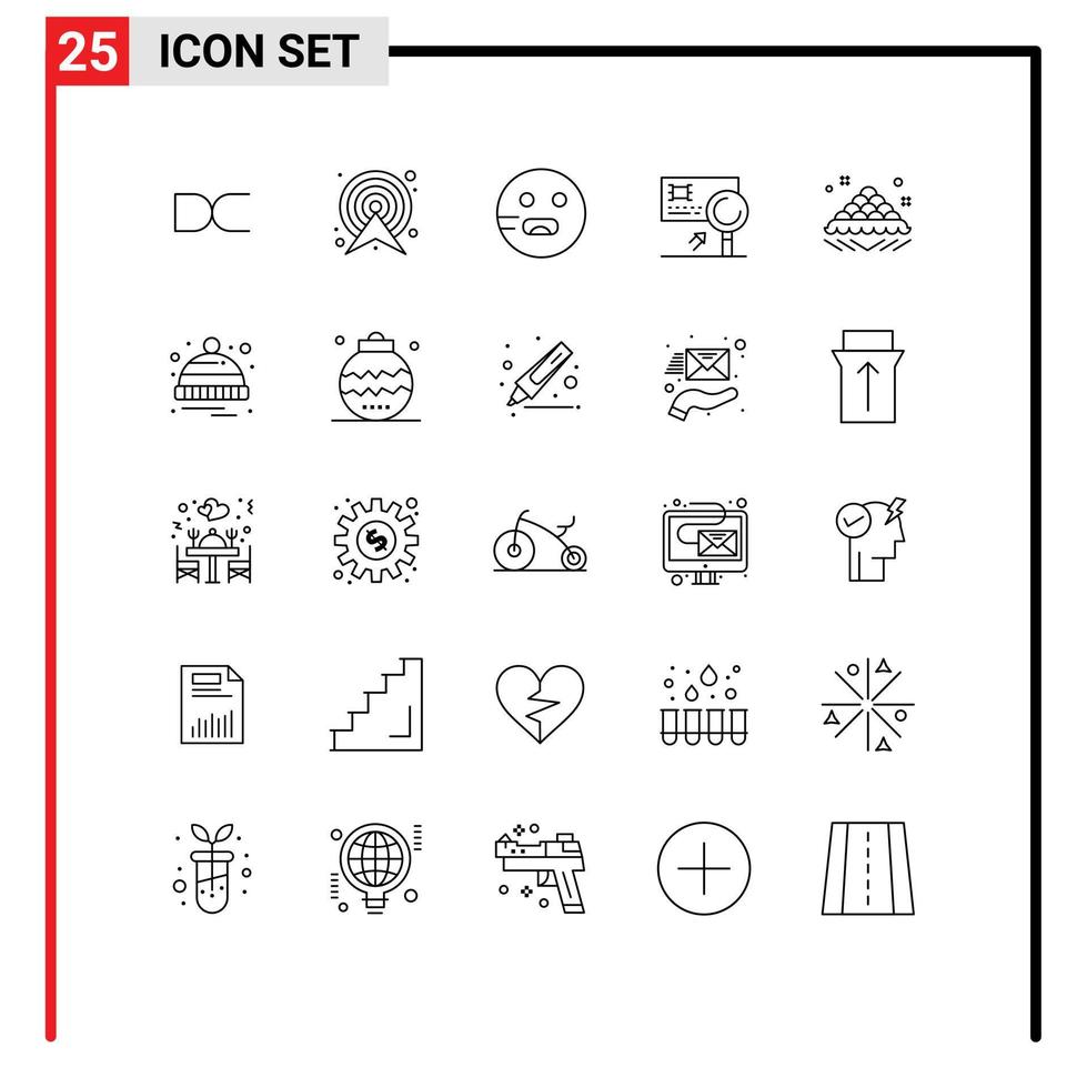 Universal Icon Symbols Group of 25 Modern Lines of fraud card route banking school Editable Vector Design Elements