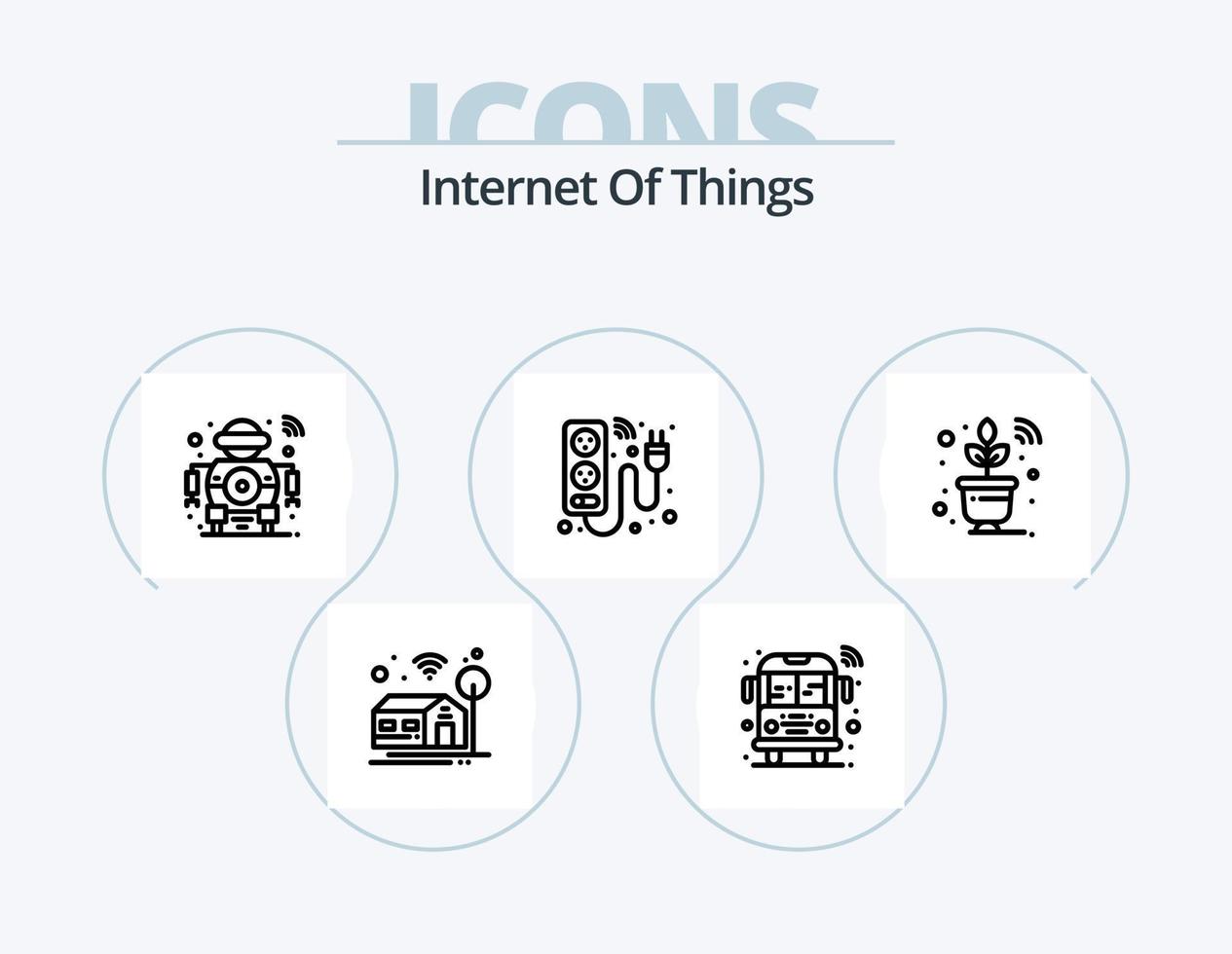 Internet Of Things Line Icon Pack 5 Icon Design. light. interior. player. smart. internet vector
