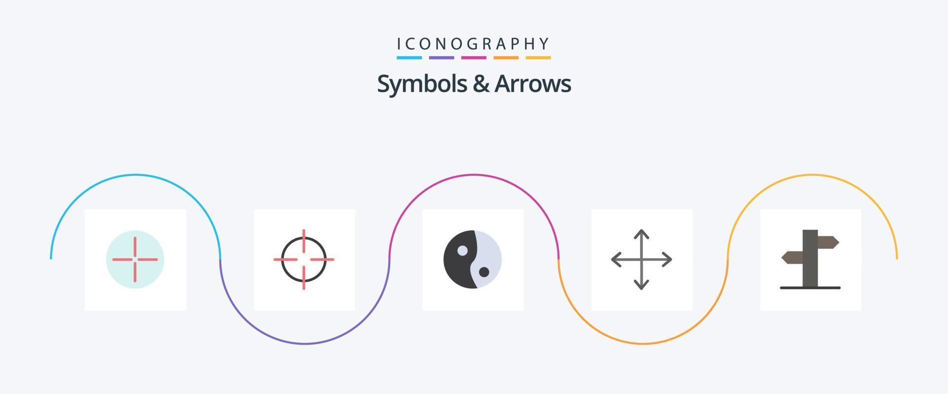 Symbols and Arrows Flat 5 Icon Pack Including . direction. yin. arrows. opposites vector