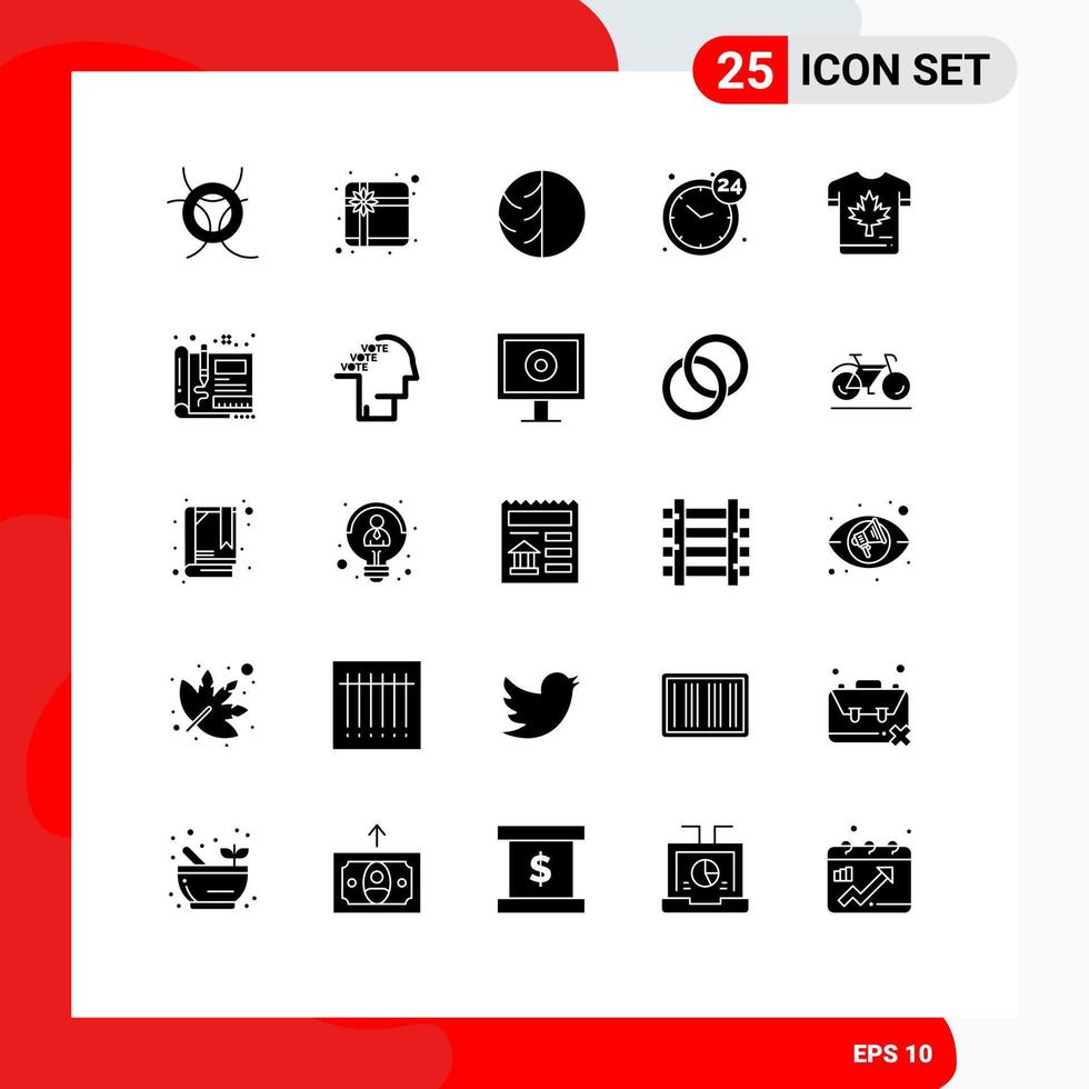 Pack of 25 Modern Solid Glyphs Signs and Symbols for Web Print Media such as shirt open dry skin hours skin protection Editable Vector Design Elements