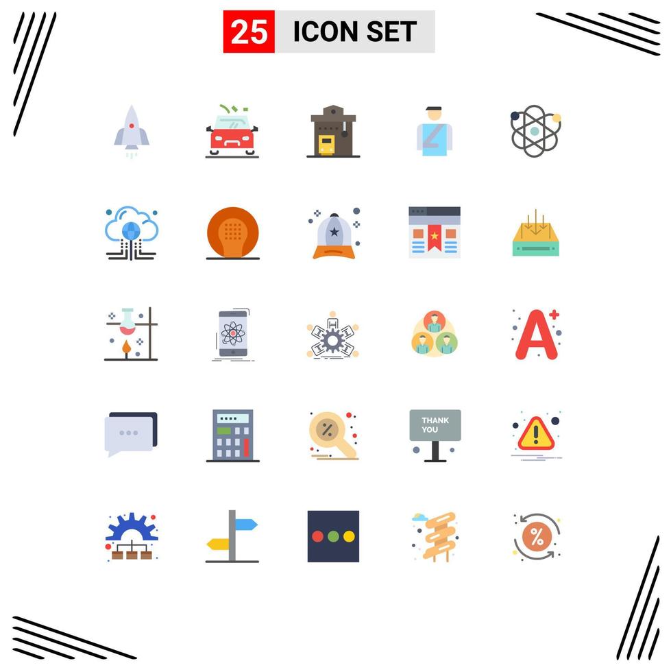 conjunto de 25 iconos de ui modernos símbolos signos para servicio hotel road botones estación elementos de diseño vectorial editables vector