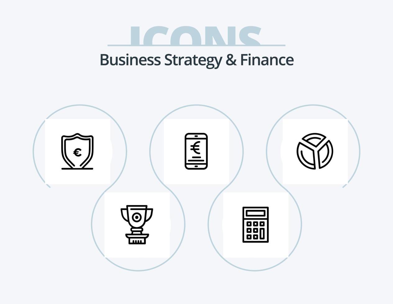 Business Strategy And Finance Line Icon Pack 5 Icon Design. business. statistic. board. pie chart. ecommerce vector
