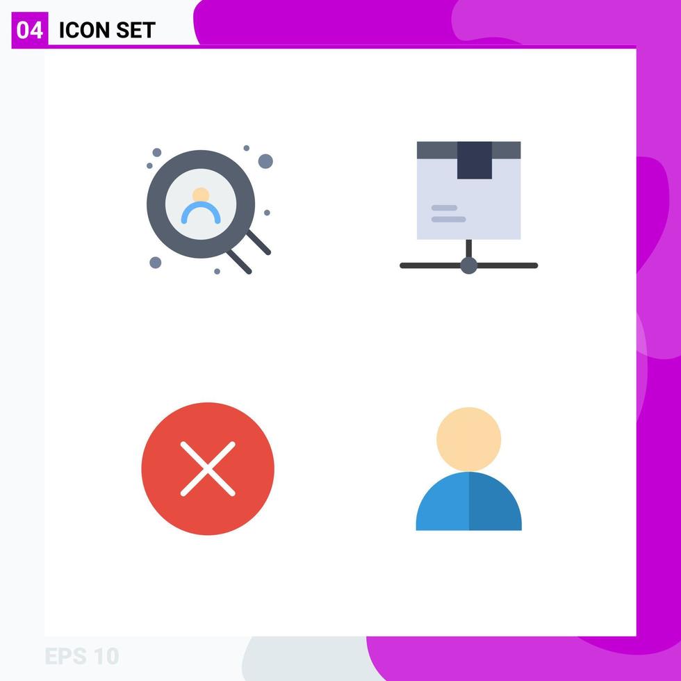 Editable Vector Line Pack of 4 Simple Flat Icons of web media delivery product multimedia Editable Vector Design Elements