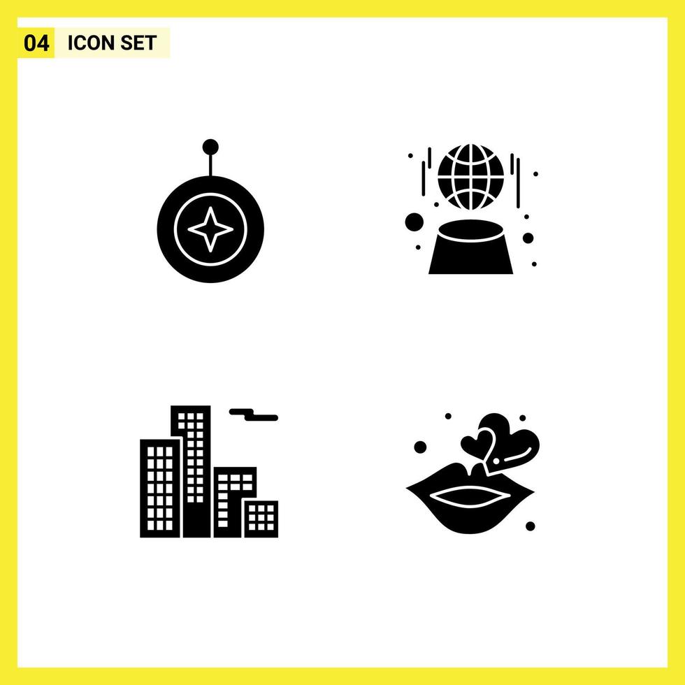 Stock Vector Icon Pack of Line Signs and Symbols for badge apartment shield globe house Editable Vector Design Elements
