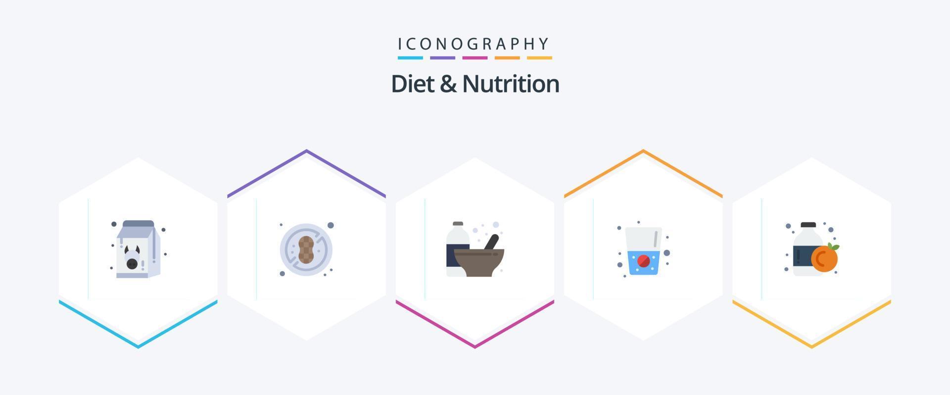 Diet And Nutrition 25 Flat icon pack including orange. drink. bodybuilding. water. protein vector