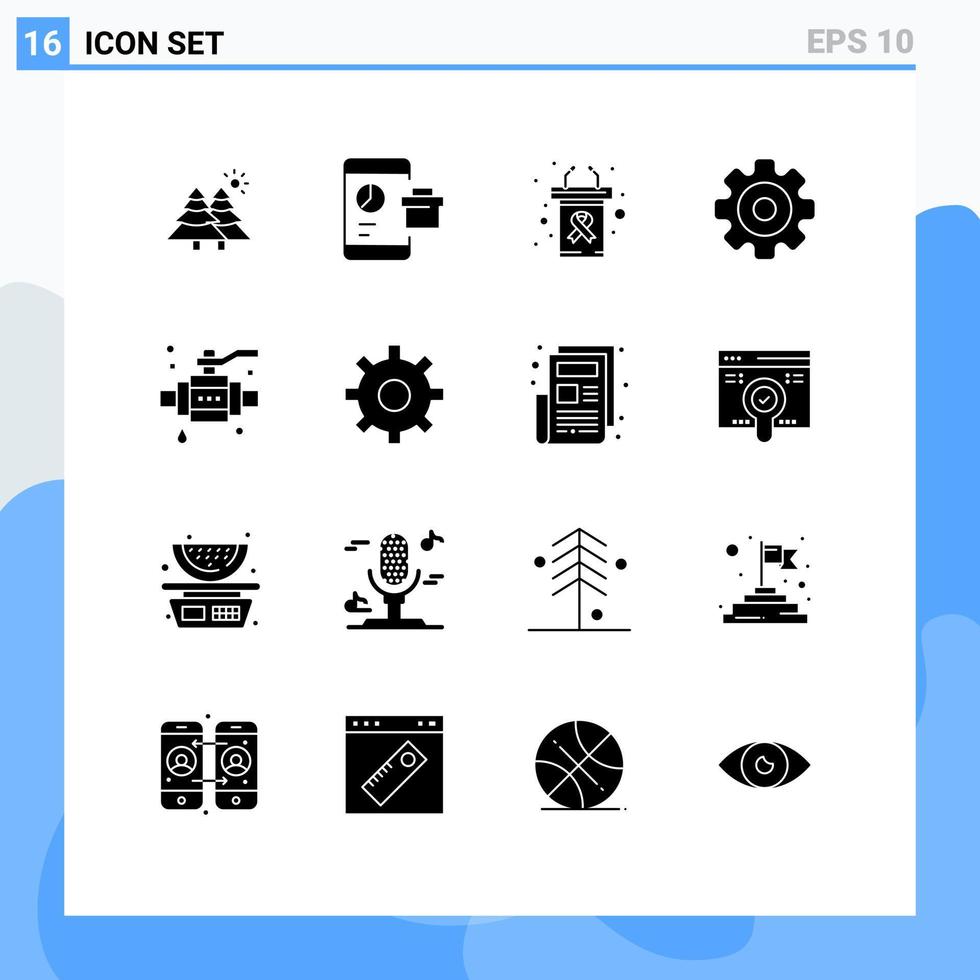 16 Creative Icons Modern Signs and Symbols of buildings media player smartphone media cancer day Editable Vector Design Elements