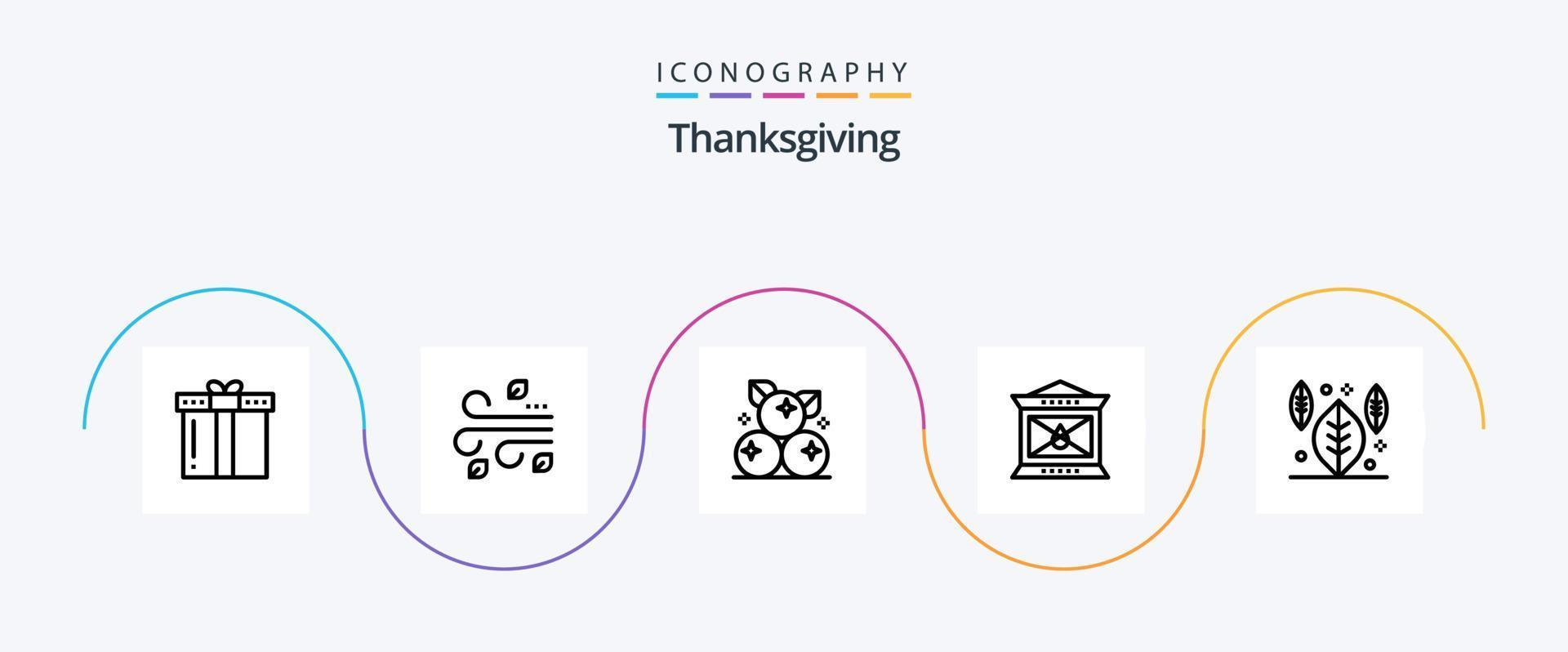 Thanksgiving Line 5 Icon Pack Including autumn. lantern. wind. lamp. thanksgiving vector