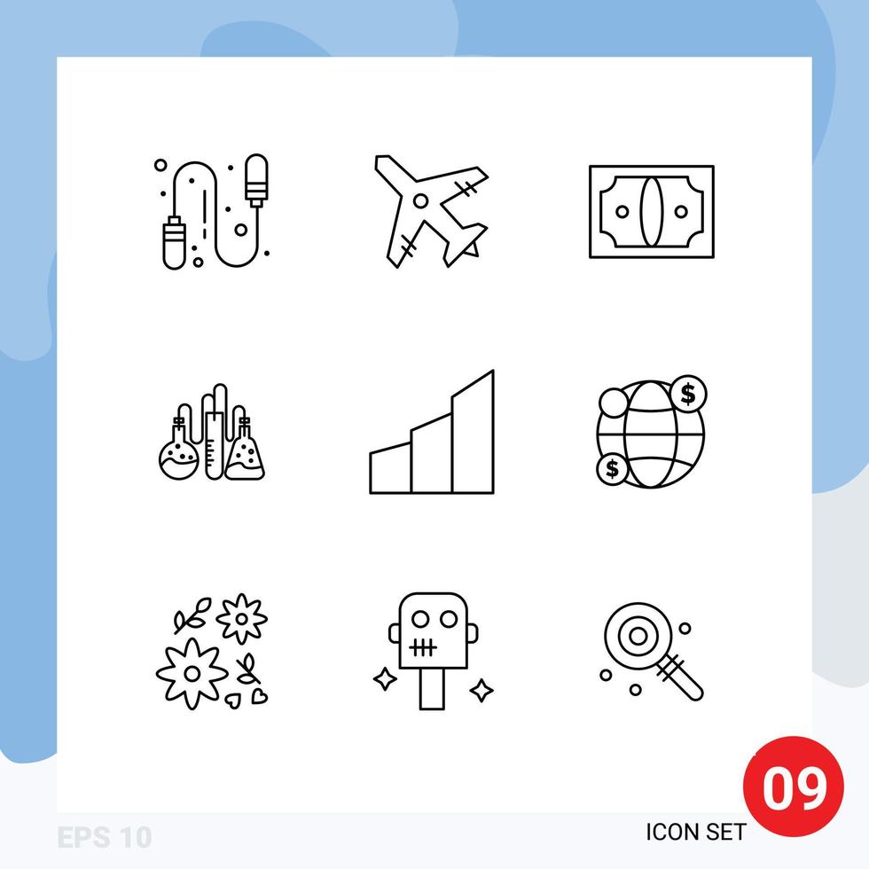 Modern Set of 9 Outlines and symbols such as modern building architecture finance apartments lab Editable Vector Design Elements