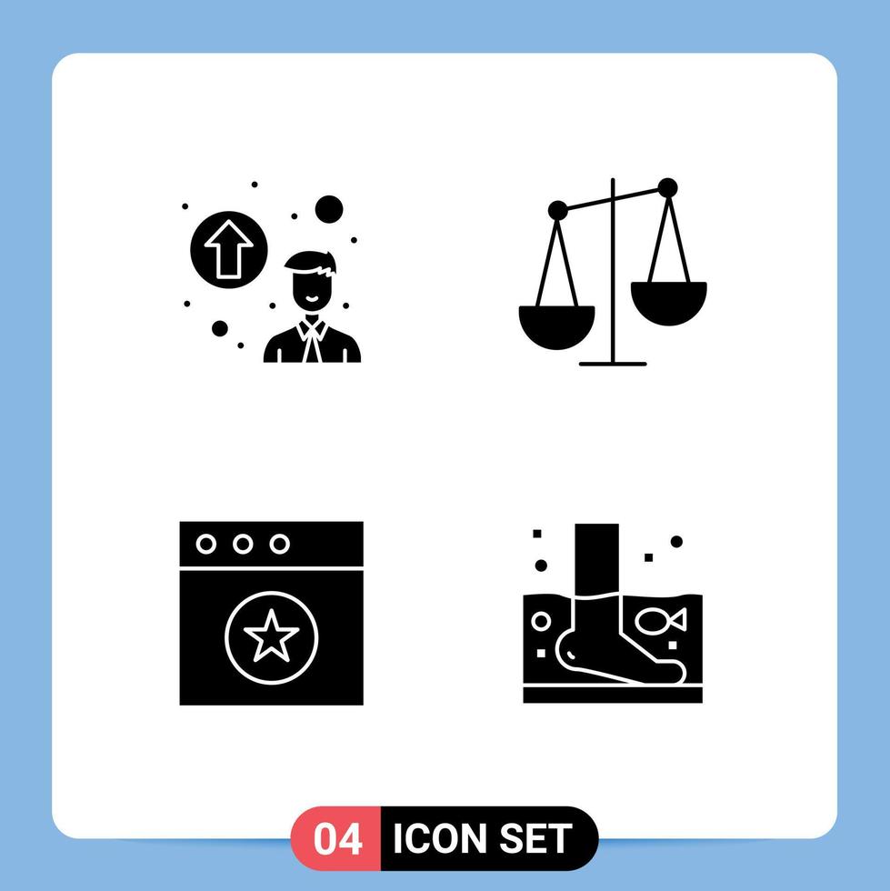 Thematic Vector Solid Glyphs and Editable Symbols of personal up gradation mac balance libra relaxation Editable Vector Design Elements