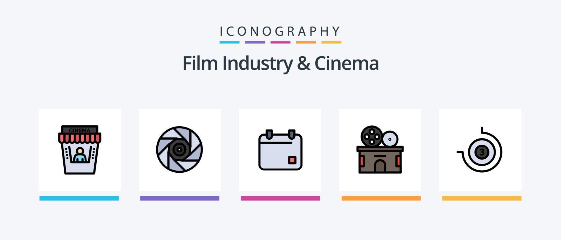 La línea cenima llenó el paquete de 5 íconos que incluye . mensajería. menos. diseño de iconos creativos vector