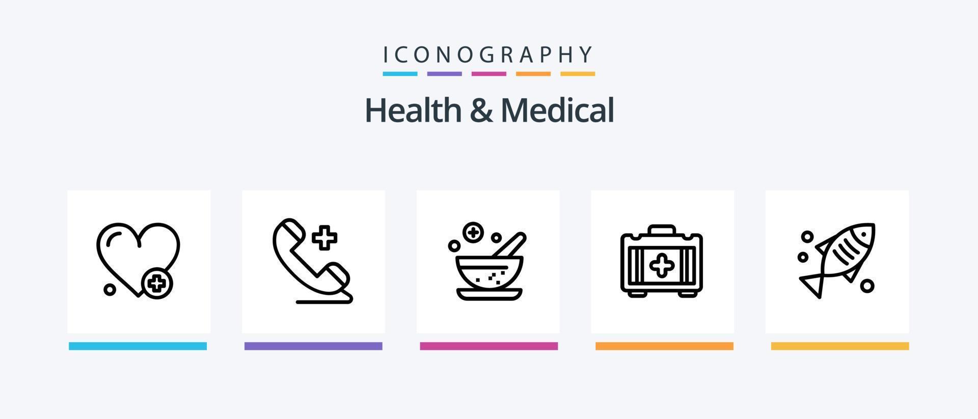 Health And Medical Line 5 Icon Pack Including . add. time. heartbeat. soup. Creative Icons Design vector