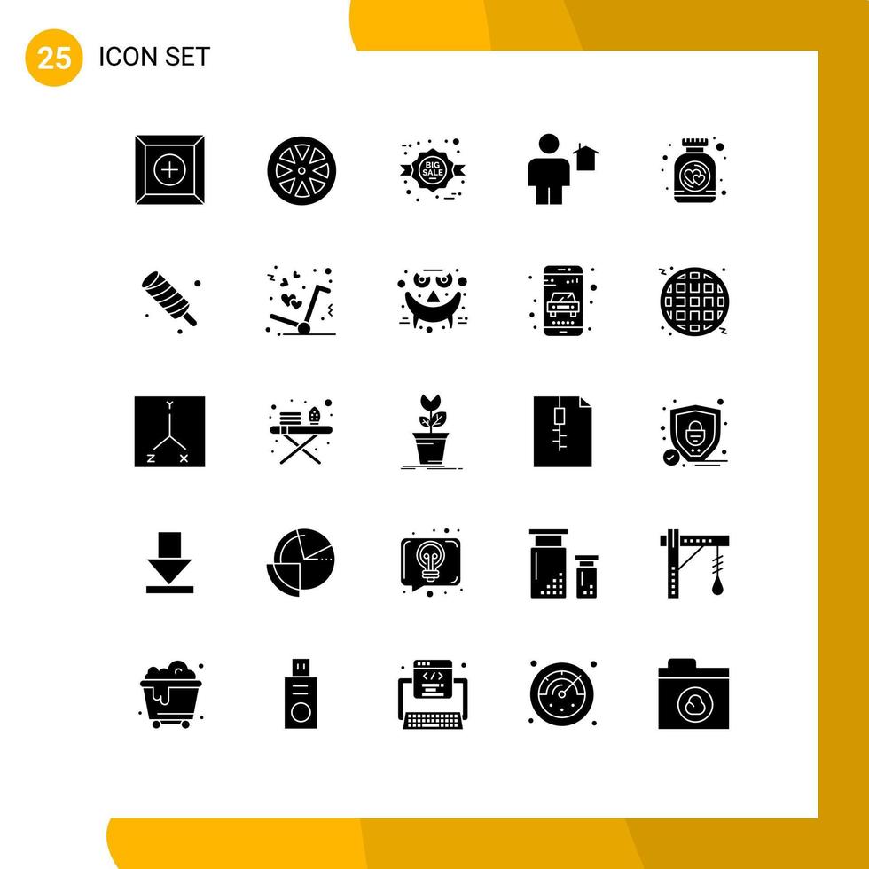 25 iconos creativos signos y símbolos modernos de cookies cuerpo de la casa de comercio humano elementos de diseño vectorial editables vector