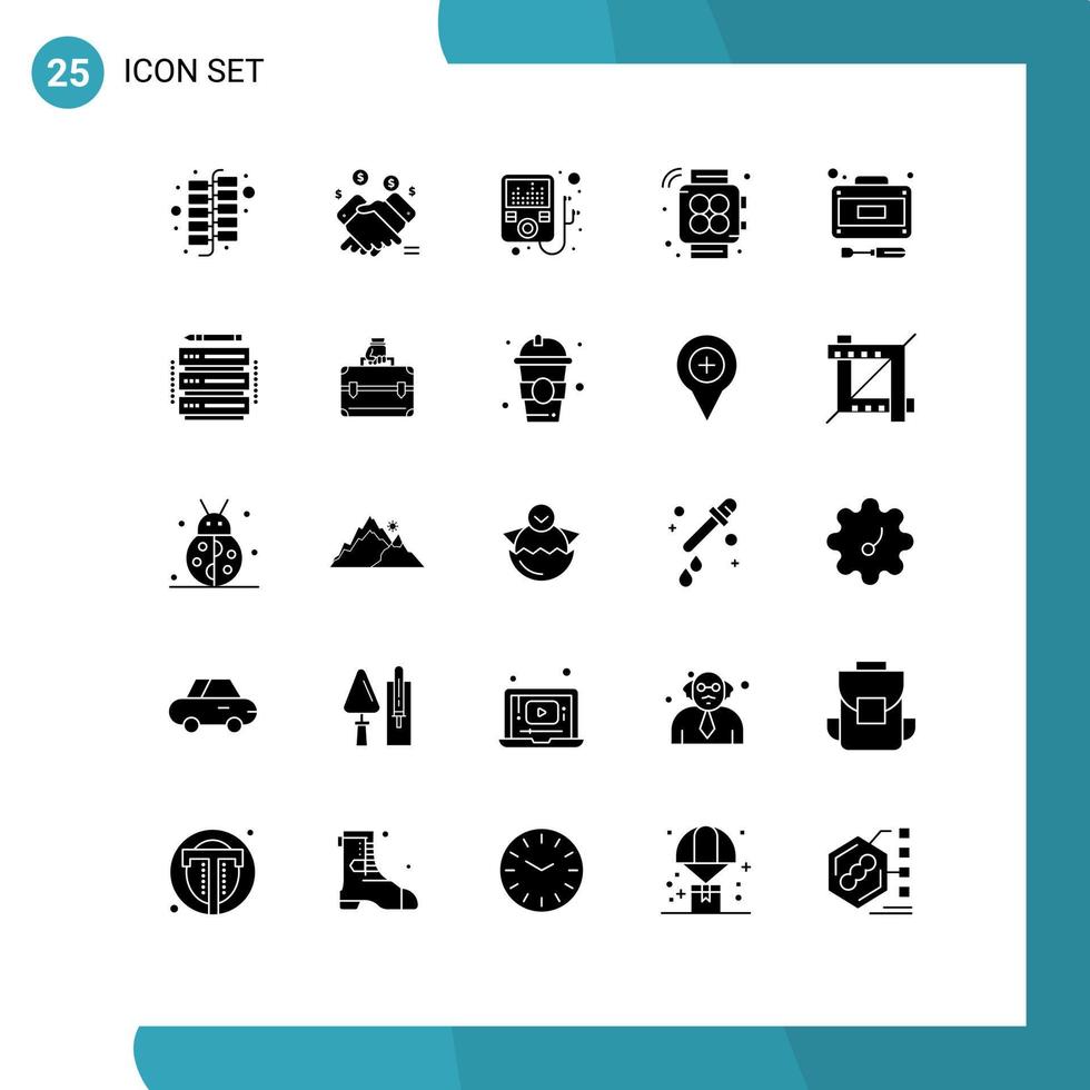 Set of 25 Modern UI Icons Symbols Signs for edit repairs device recuperation gym Editable Vector Design Elements