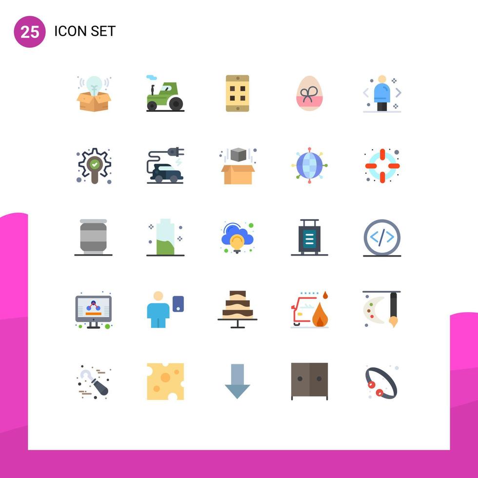 Editable Vector Line Pack of 25 Simple Flat Colors of direction compare cell business spring Editable Vector Design Elements