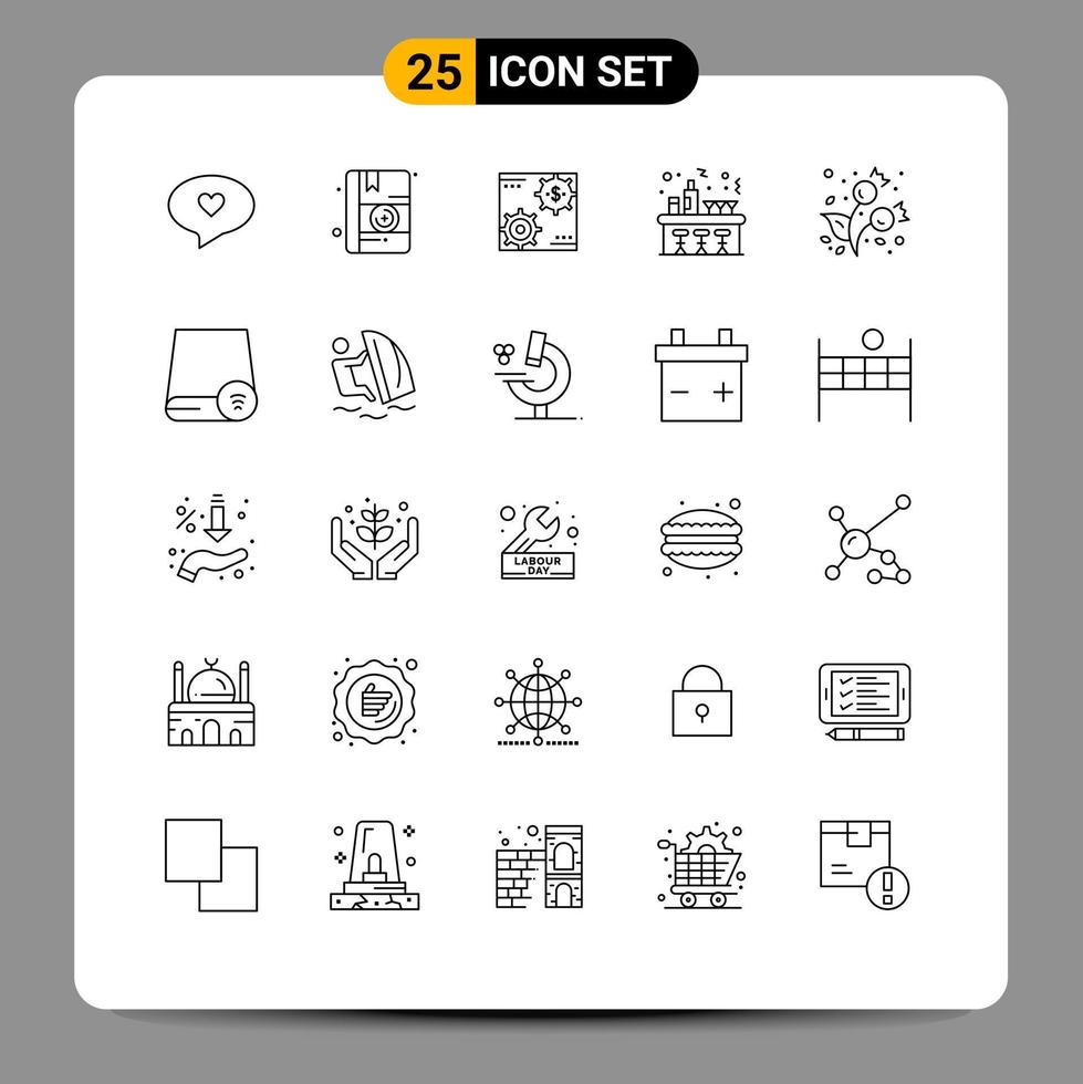25 Creative Icons Modern Signs and Symbols of autumn night earnings celebration profit Editable Vector Design Elements