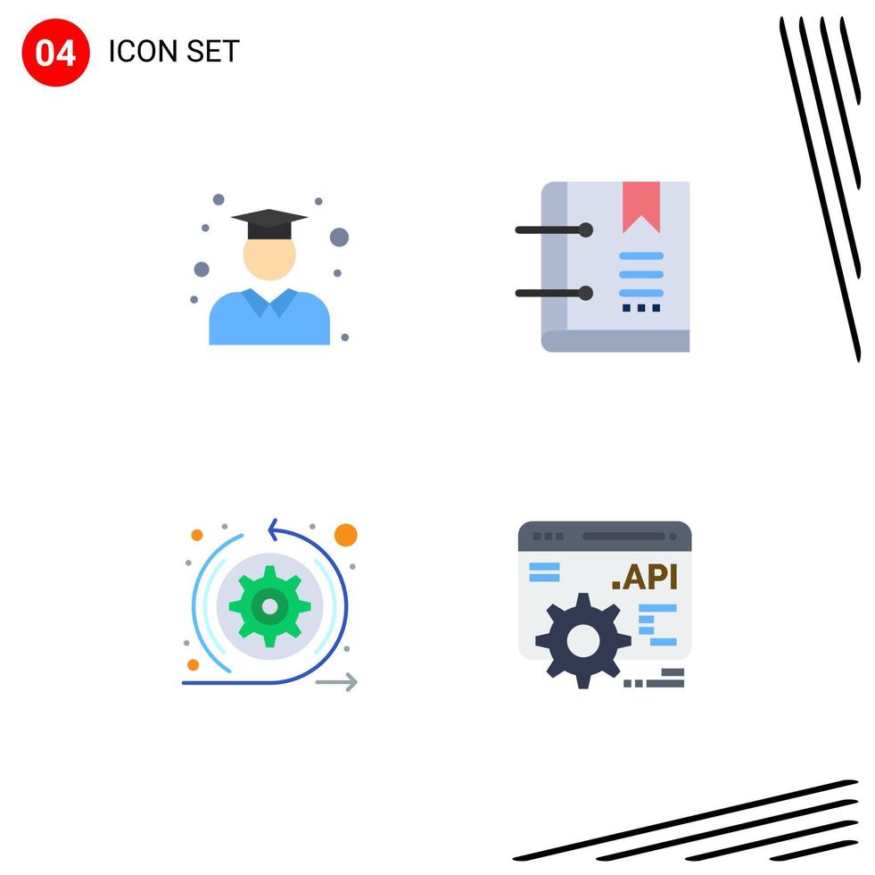 4 Universal Flat Icons Set for Web and Mobile Applications education agile school favorite scrum Editable Vector Design Elements